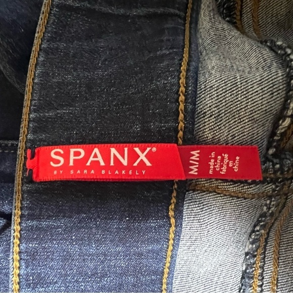 SPANX Denim Leggings Pants High Rise Blue Jean Size Medium - Picture 6 of 10